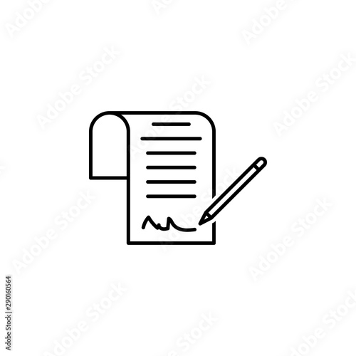 Signed contract icon. Element of financial icon