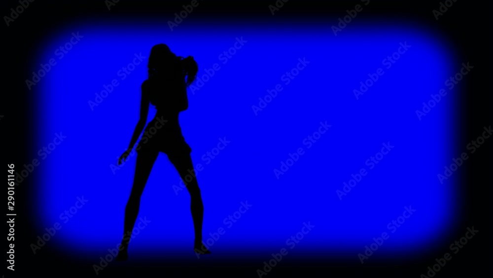 Dancing woman silhouette blue background.mov Dancing woman silhouette blue background.mov