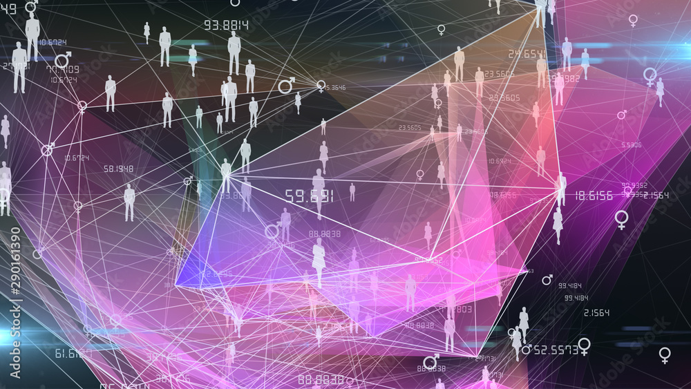 Global Population density Men and woman animation - illustration render ...