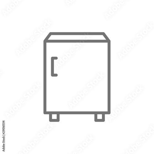 Undercounter refrigerator line icon. Isolated on white background