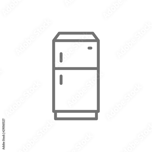 Freezer fridge, refrigerator line icon. Isolated on white background