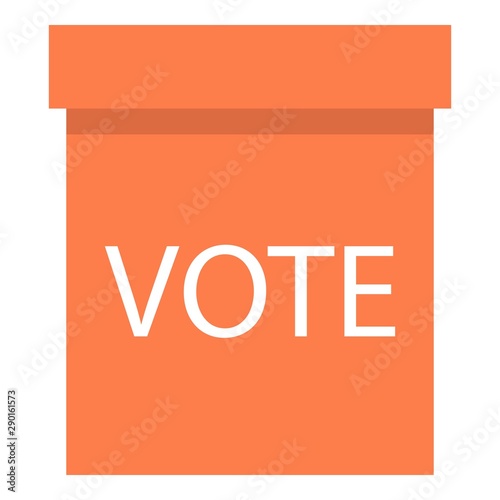 Wood ballot box icon. Flat illustration of wood ballot box vector icon for web design