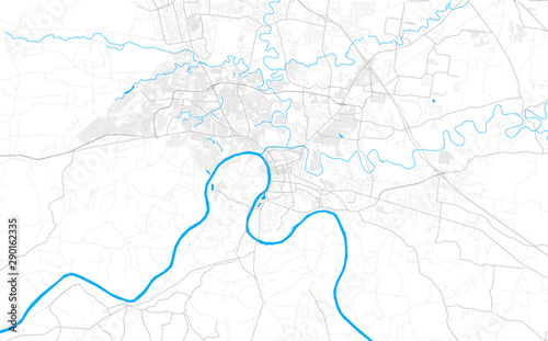 Rich detailed vector map of Clarksville, Tennessee, USA
