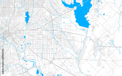 Foto Rich detailed vector map of Mesquite, Texas, USA