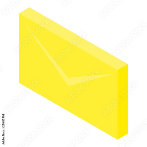 Envelope icon. Isometric of envelope vector icon for web design isolated on white background