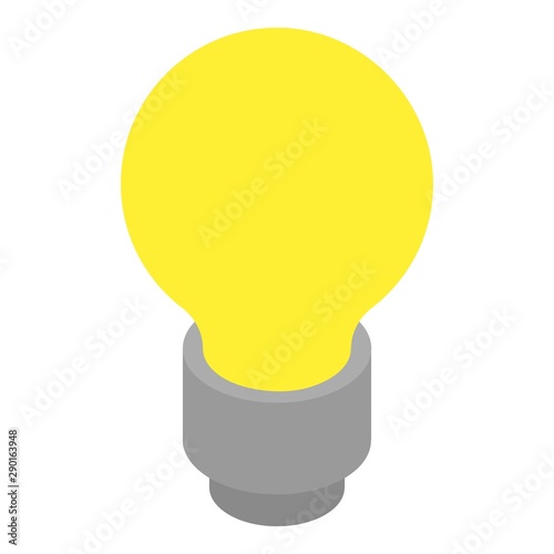 Light bulb icon. Isometric of light bulb vector icon for web design isolated on white background