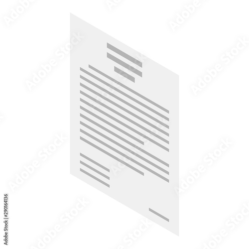 Written verdict icon. Isometric of written verdict vector icon for web design isolated on white background