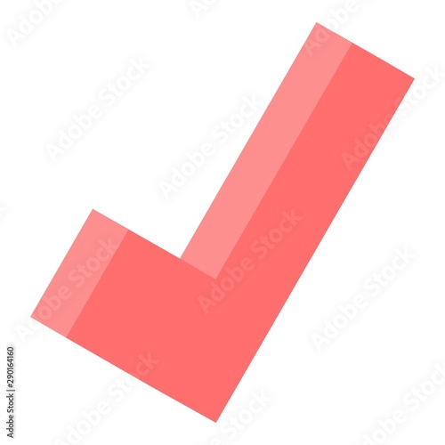 Check mark icon. Isometric of check mark vector icon for web design isolated on white background