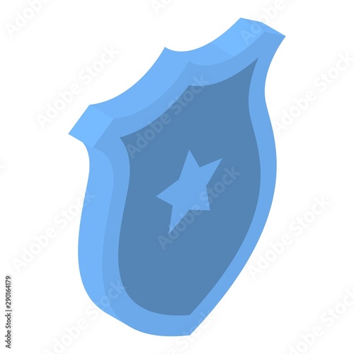 Police badge icon. Isometric of police badge vector icon for web design isolated on white background