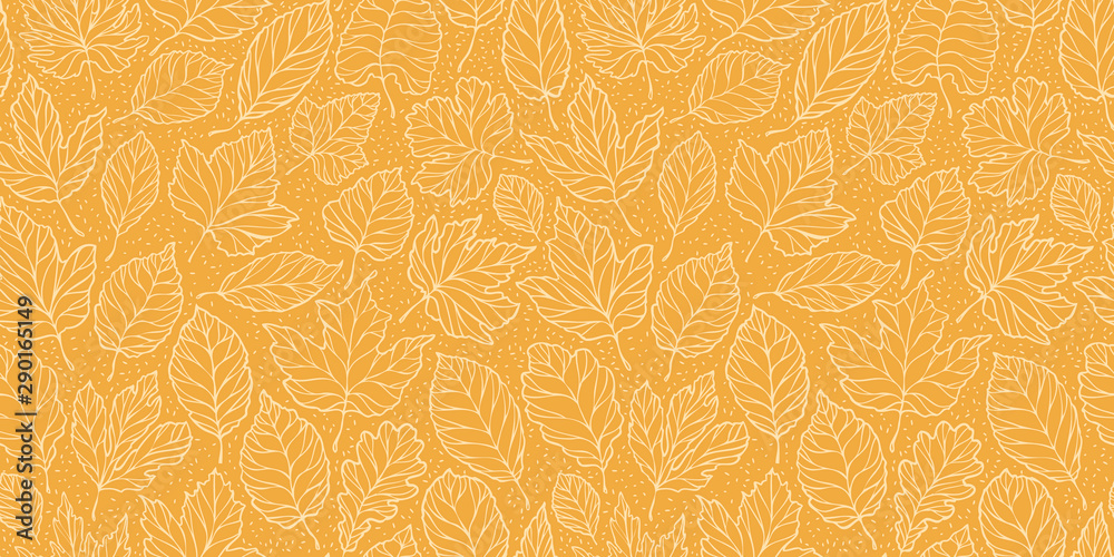© ~ Bitter ~ - Autumn seamless background with leaves. Leaf fall vector illustration © ~ Bitter ~ - Autumn seamless background with leaves. Leaf fall vector illustration