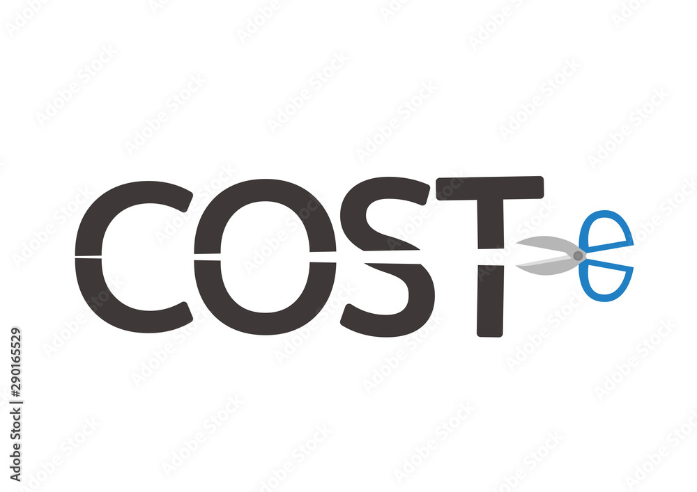 コストカット 文字イラスト Stock Vector Adobe Stock