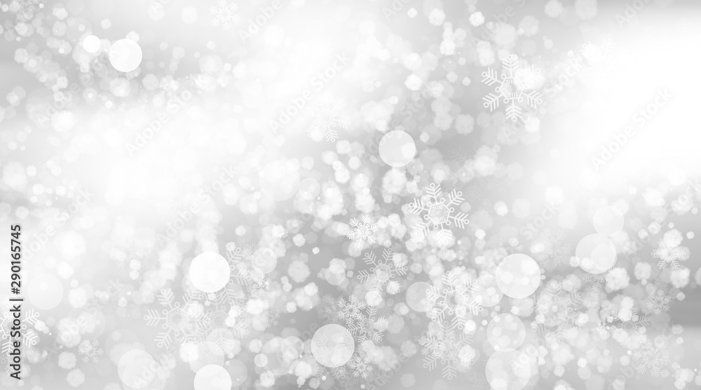 white and gray blur abstract background. bokeh christmas blurred beautiful shiny Christmas lights. Snow background. white and gray blur abstract background. bokeh christmas blurred beautiful shiny Christmas lights. Snow background.