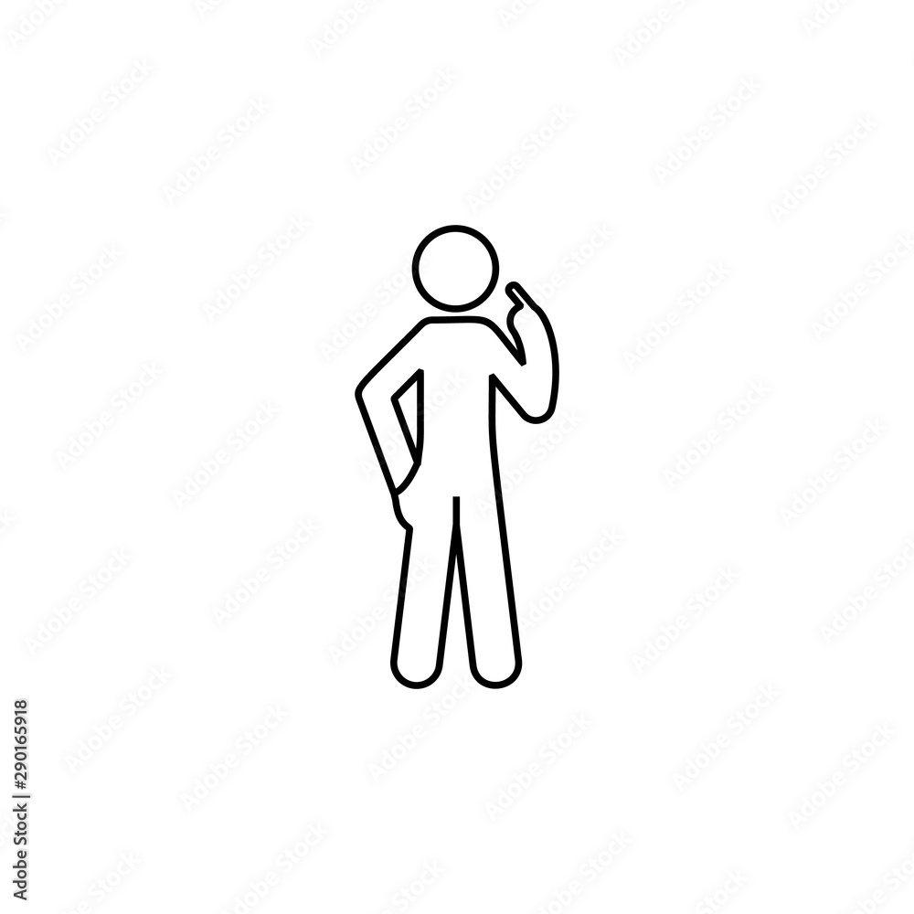 Man finger, himself icon. Element of man pointing finger thin line icon Man finger, himself icon. Element of man pointing finger thin line icon