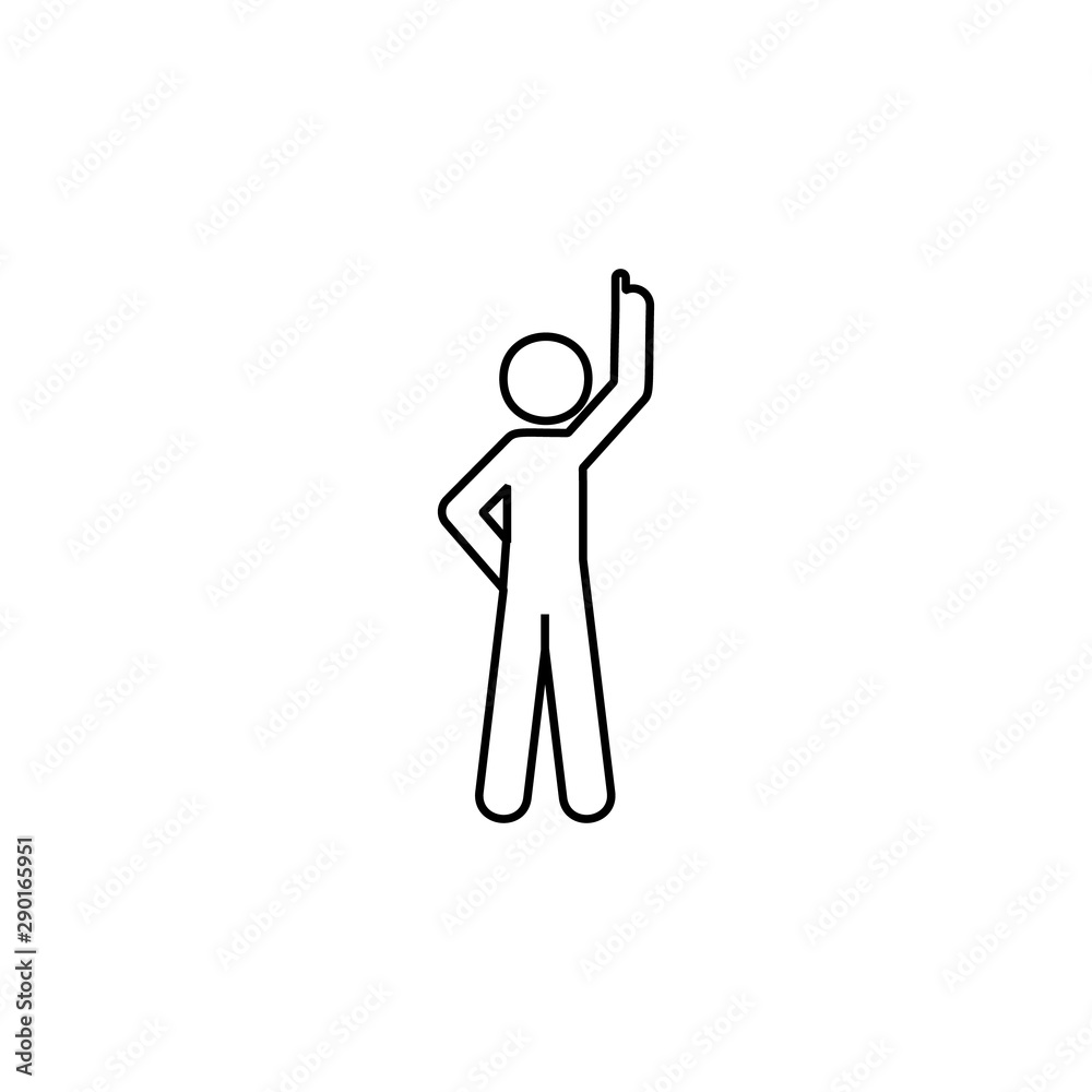Man finger, person, up icon. Element of man pointing finger thin line icon