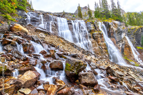 Seven Veils Falls at Lake O'Hara in the Canadian Rockies of Yoho National Park