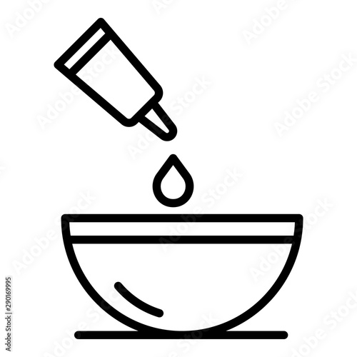 Creme tube drop dye icon. Outline creme tube drop dye vector icon for web design isolated on white background