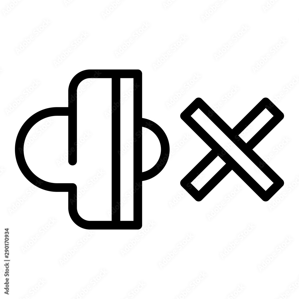 Speaker and cross icon. Outline speaker and cross vector icon for web design isolated on white background Speaker and cross icon. Outline speaker and cross vector icon for web design isolated on white background