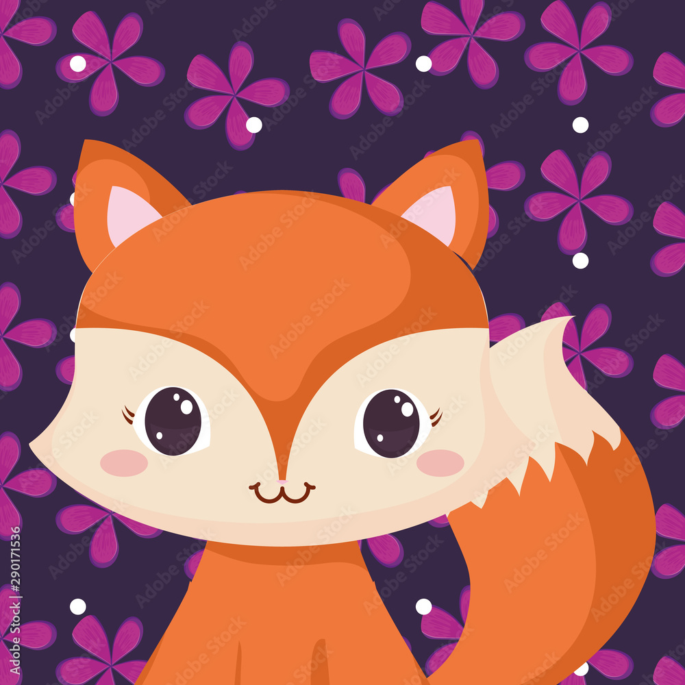 Fototapeta premium Cute animals and tropical leaves design vector illustration
