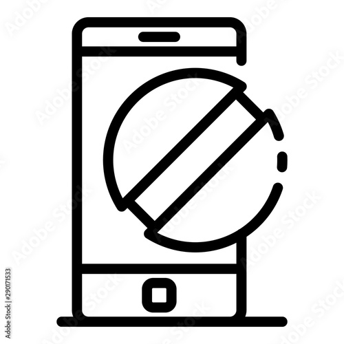 Smartphone and pill icon. Outline smartphone and pill vector icon for web design isolated on white background
