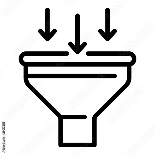 Sales funnel icon. Outline sales funnel vector icon for web design isolated on white background