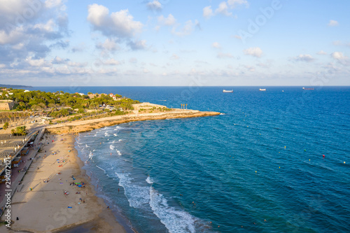 Beach Aerial view in Spain Tarragona city  © NEWTRAVELDREAMS