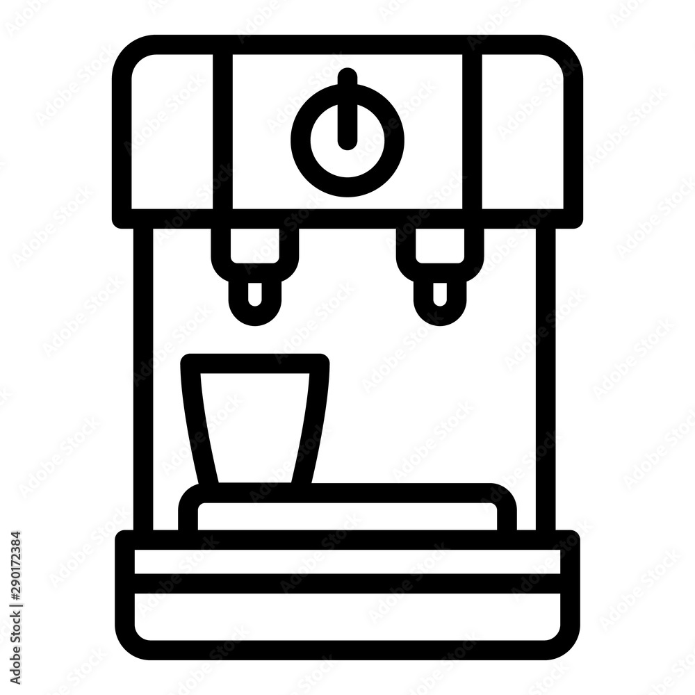 Coffee machine with a glass icon. Outline coffee machine with a glass vector icon for web design isolated on white background Coffee machine with a glass icon. Outline coffee machine with a glass vector icon for web design isolated on white background