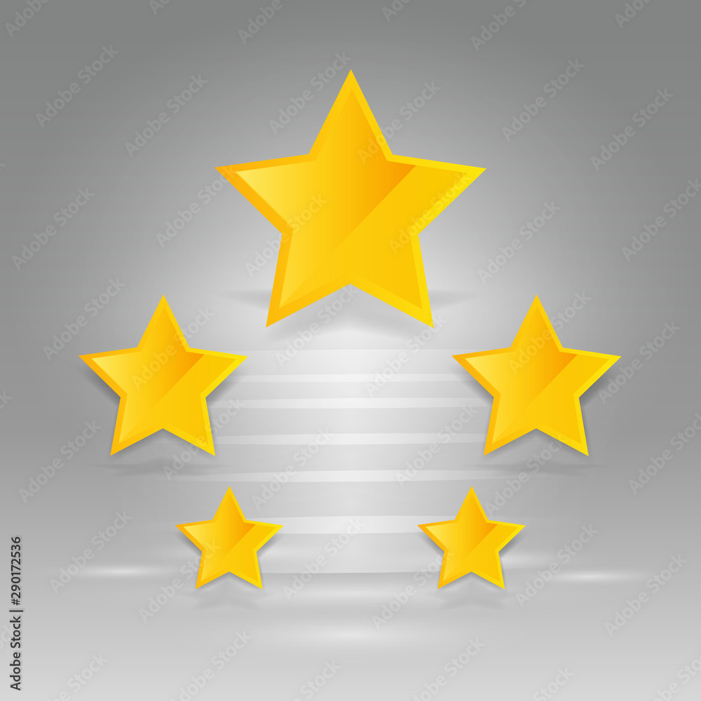 Five star golden rating, feedback creative vector illustration winning Five star golden rating, feedback creative vector illustration winning