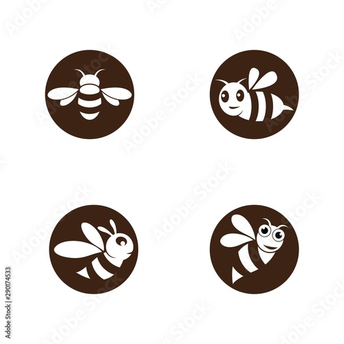 Bee logo vector icon