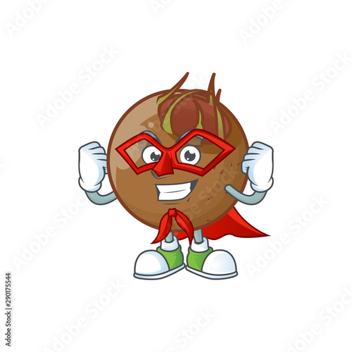 Super hero sweet medlar cartoon on white background