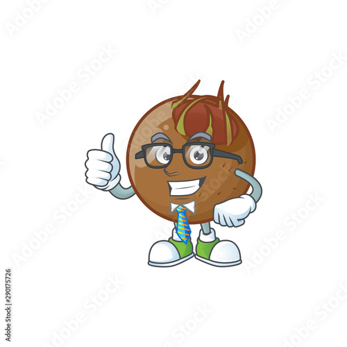 Businessman sweet medlar cartoon on white background photo