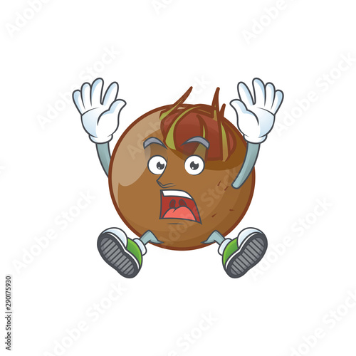 Schilderij op canvas Successful sweet medlar cartoon on white background