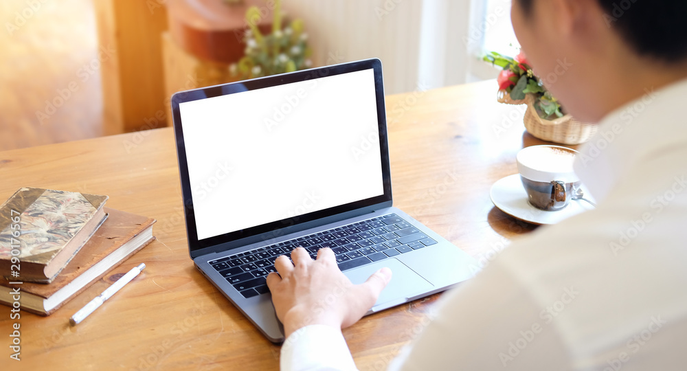 Mock up Copy Space Blank Screen Concept Business Working on Laptop. Mock up Copy Space Blank Screen Concept Business Working on Laptop.