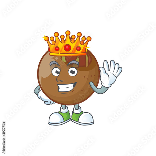 King medlar fruits cartoon character for design logo
