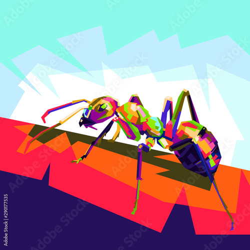 Canvas Print ant pop art illustration