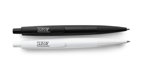 Stylish pens on white background
