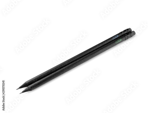 Black pencils on white background