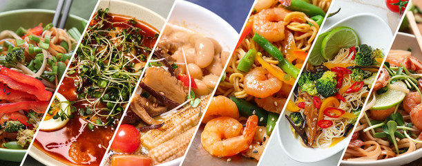Different tasty Chinese food