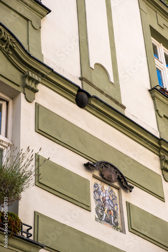 cannonball embedded in the facade, Bratislava