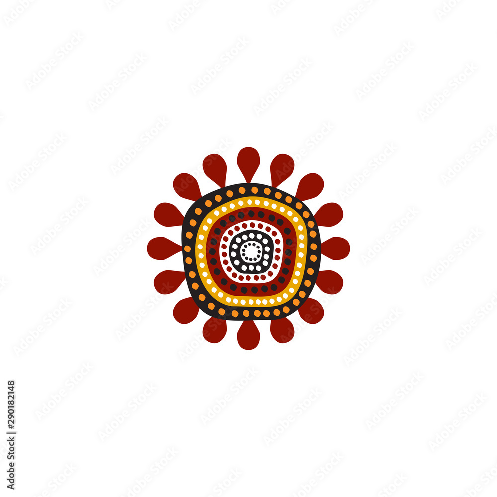 Fototapeta premium Aboriginal art dots painting icon logo design vector template