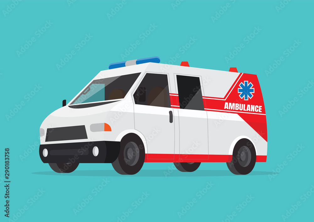 Cartoon, Ambulance car.