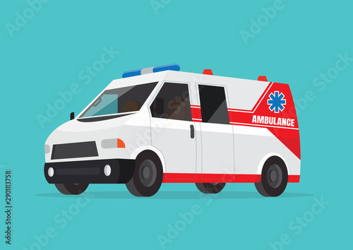 Cartoon  Ambulance car.