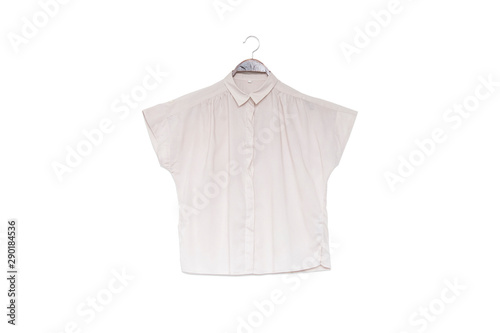 Natural blouse on white background.minimal style.