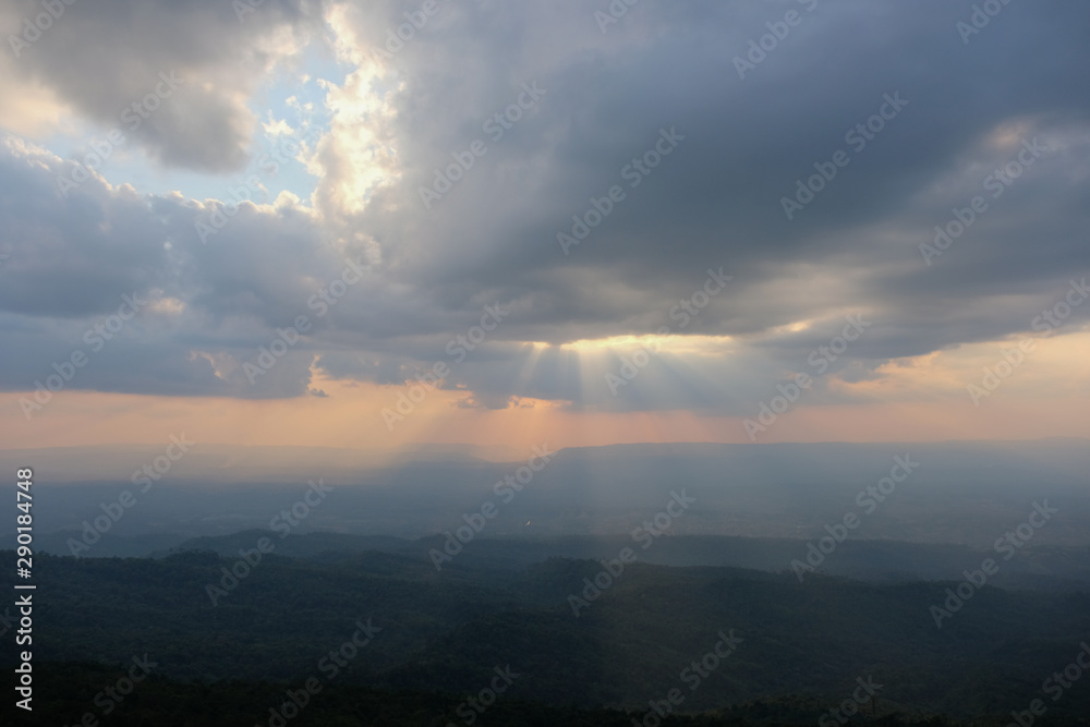 Fototapeta premium sunset over mountain