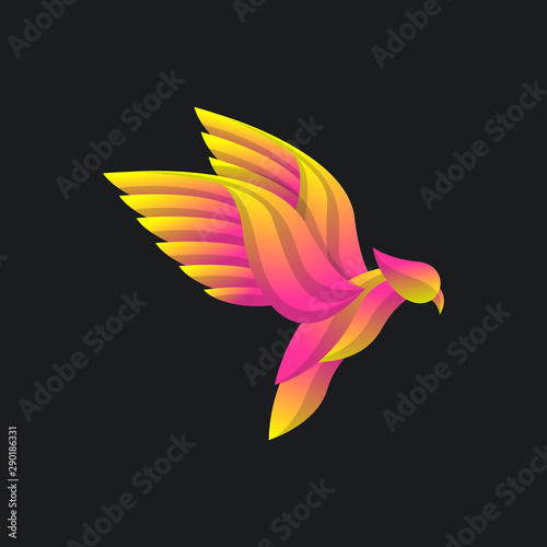 Bird Logo Concept with Colorful Gradient style, elegant modern design, for company corporate