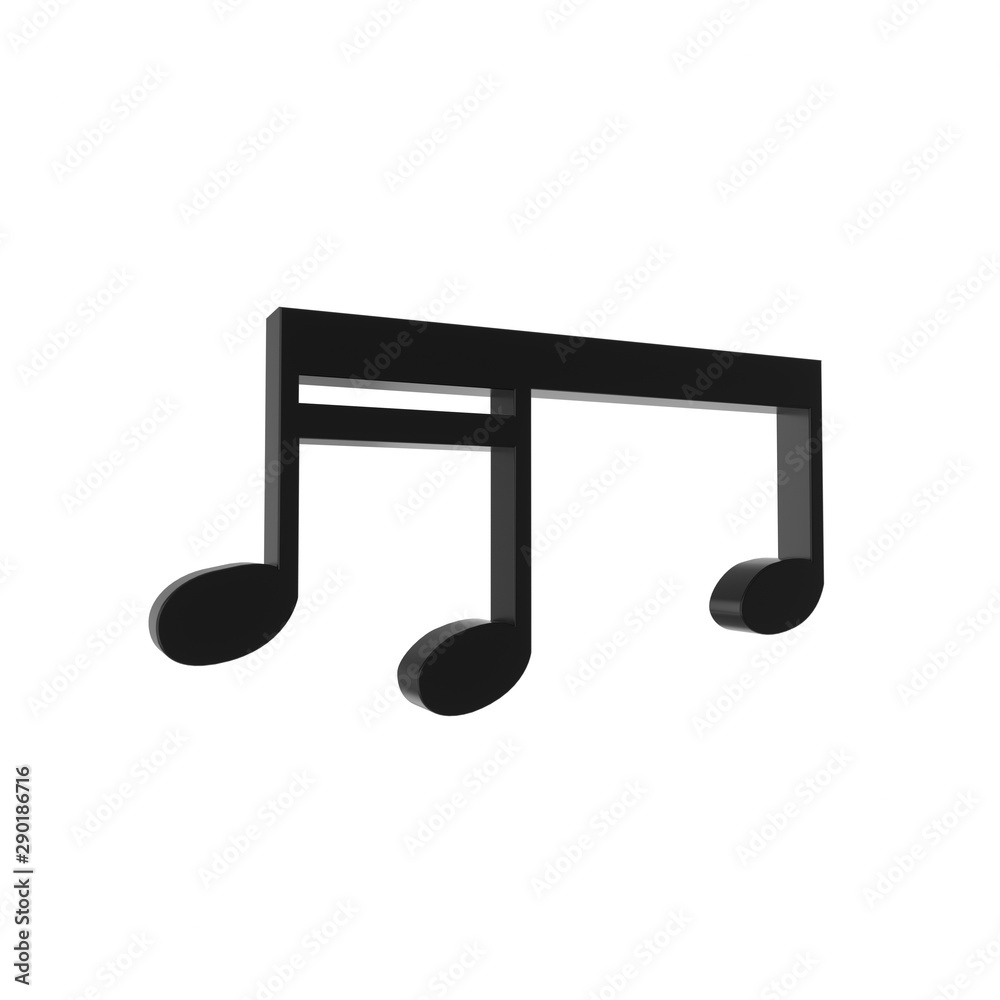 Black music score isolated with white background. 3d rendering - illustration. Black music score isolated with white background. 3d rendering - illustration.