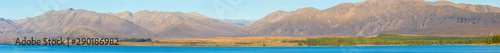 Panorama view of lake Tekapo at south island New Zealand