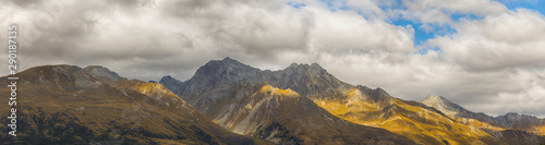 Konstfotografi Panoramic at Mount Larkins mountain peaks in Lord of the Rings film location  Gl