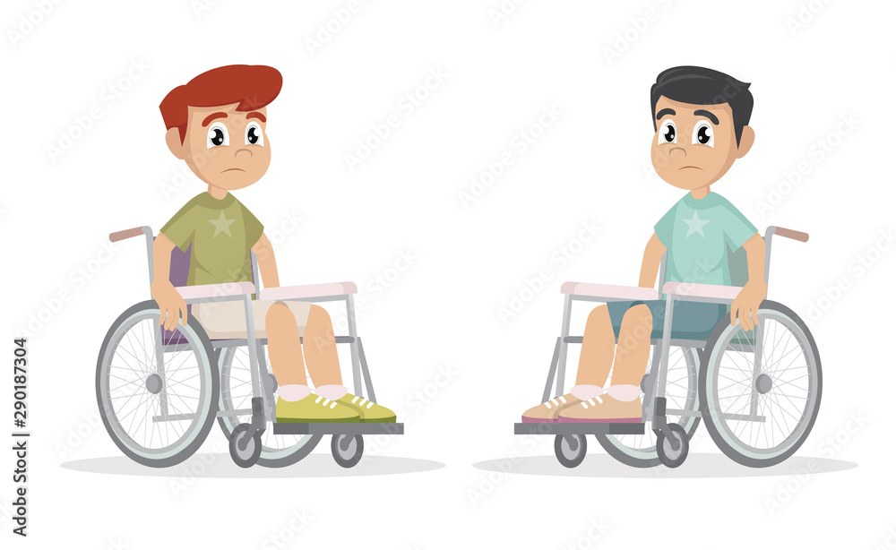 Set Boy sitting on a wheelchair. Set Boy sitting on a wheelchair.