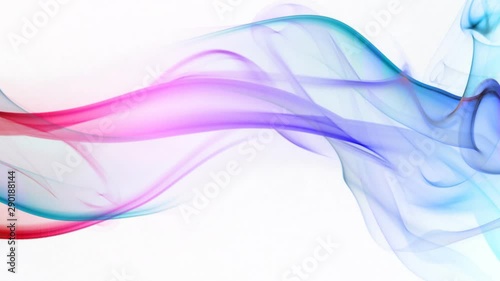 Abstract multi color smoke on white screen