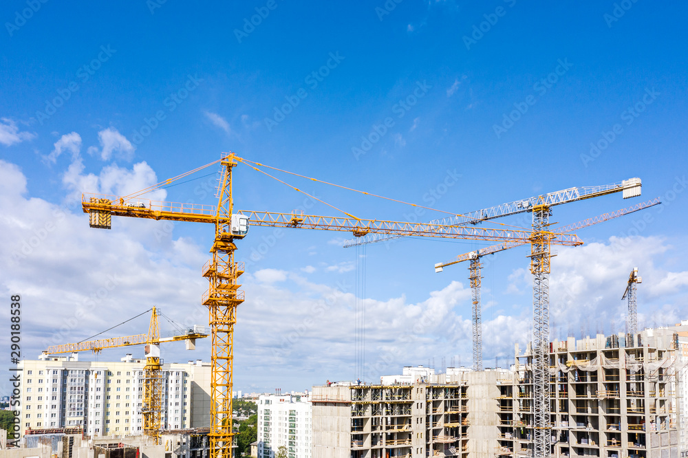 construction of new residential area. development of city infrastructure. aerial view construction of new residential area. development of city infrastructure. aerial view